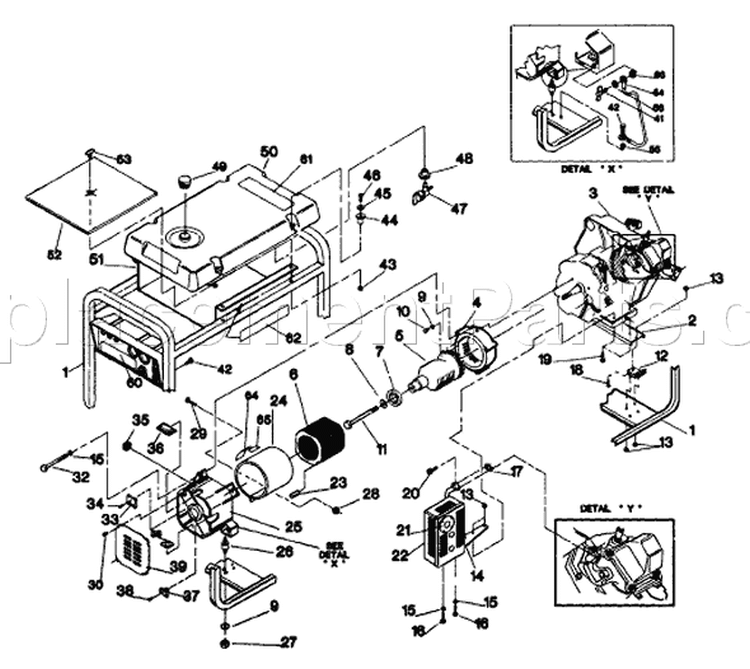 Page C Diagram and Parts List for 9608-0  Briggs and Stratton Generator